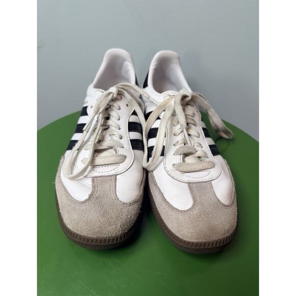 Adidas Samba Original Vegan Mens Shoes White Black Gum Bottom Sneakers Size 8